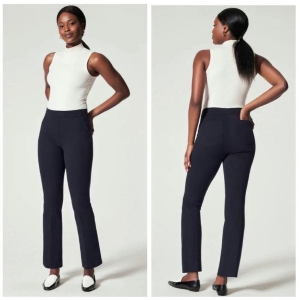 SPANX Polished Kick Flare Pants Classic Navy Office Slacks Size 1X